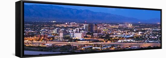 City Lit Up at Dusk, Tucson, Pima County, Arizona, USA 2010-null-Framed Stretched Canvas