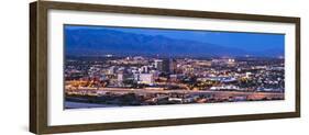 City Lit Up at Dusk, Tucson, Pima County, Arizona, USA 2010-null-Framed Photographic Print