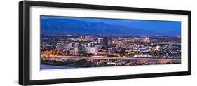 City Lit Up at Dusk, Tucson, Pima County, Arizona, USA 2010-null-Framed Photographic Print