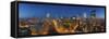 City lit up at night, Chicago, Cook County, Illinois, USA-Panoramic Images-Framed Stretched Canvas