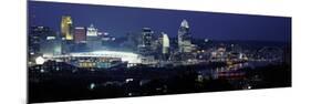 City Lit Up at Night, Cincinnati, Ohio, USA-null-Mounted Photographic Print