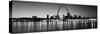 City Lit Up at Night, Gateway Arch, Mississippi River, St. Louis, Missouri, USA-null-Stretched Canvas