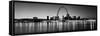 City Lit Up at Night, Gateway Arch, Mississippi River, St. Louis, Missouri, USA-null-Framed Stretched Canvas