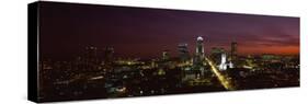 City Lit Up at Night, Indianapolis, Marion County, Indiana, USA-null-Stretched Canvas