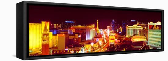 City Lit Up at Night, Las Vegas, Clark County, Nevada, USA-null-Framed Stretched Canvas