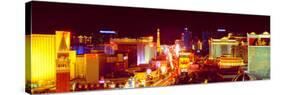 City Lit Up at Night, Las Vegas, Clark County, Nevada, USA-null-Stretched Canvas