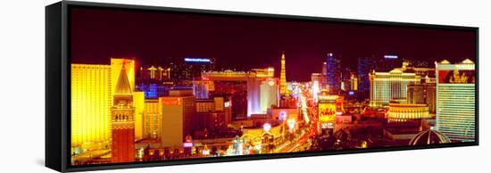 City Lit Up at Night, Las Vegas, Clark County, Nevada, USA-null-Framed Stretched Canvas