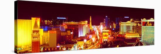 City Lit Up at Night, Las Vegas, Clark County, Nevada, USA-null-Stretched Canvas