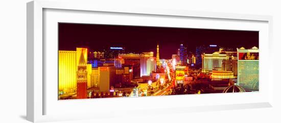 City Lit Up at Night, Las Vegas, Clark County, Nevada, USA-null-Framed Photographic Print