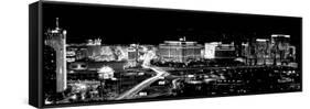 City Lit Up at Night, Las Vegas, Nevada, USA-null-Framed Stretched Canvas