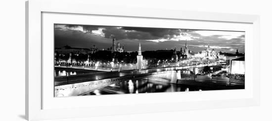 City Lit Up at Night, Red Square, Kremlin, Moscow, Russia-null-Framed Photographic Print