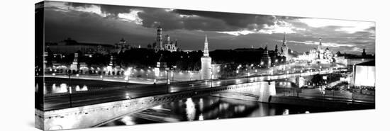 City Lit Up at Night, Red Square, Kremlin, Moscow, Russia-null-Stretched Canvas