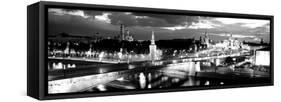 City Lit Up at Night, Red Square, Kremlin, Moscow, Russia-null-Framed Stretched Canvas