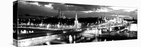 City Lit Up at Night, Red Square, Kremlin, Moscow, Russia-null-Stretched Canvas