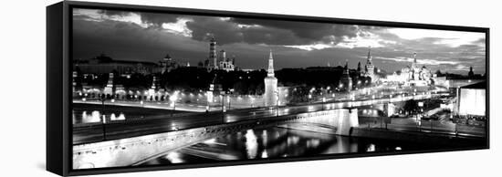 City Lit Up at Night, Red Square, Kremlin, Moscow, Russia-null-Framed Stretched Canvas