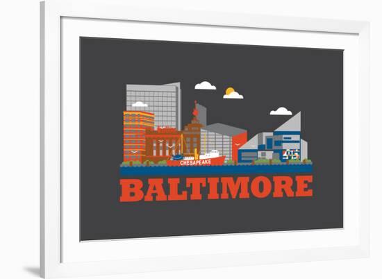 City Living Baltimore Asphalt-null-Framed Art Print
