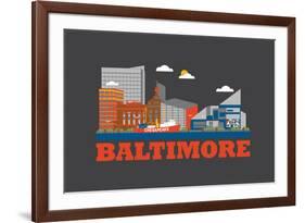 City Living Baltimore Asphalt-null-Framed Art Print