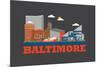 City Living Baltimore Asphalt-null-Mounted Art Print