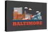 City Living Baltimore Asphalt-null-Stretched Canvas