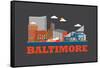 City Living Baltimore Asphalt-null-Framed Stretched Canvas