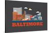 City Living Baltimore Asphalt-null-Stretched Canvas