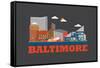 City Living Baltimore Asphalt-null-Framed Stretched Canvas