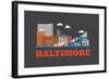 City Living Baltimore Asphalt-null-Framed Art Print