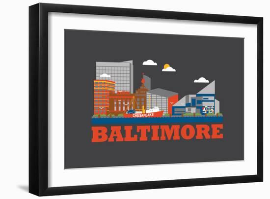 City Living Baltimore Asphalt-null-Framed Art Print