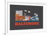 City Living Baltimore Asphalt-null-Framed Premium Giclee Print