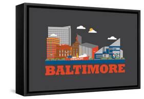 City Living Baltimore Asphalt-null-Framed Stretched Canvas