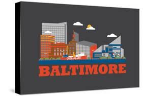 City Living Baltimore Asphalt-null-Stretched Canvas