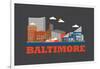 City Living Baltimore Asphalt-null-Framed Art Print