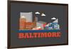 City Living Baltimore Asphalt-null-Framed Art Print