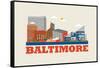 City Living Baltimore Natural-null-Framed Stretched Canvas