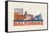 City Living Baltimore Natural-null-Framed Stretched Canvas