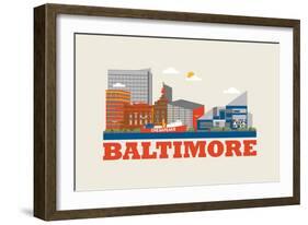 City Living Baltimore Natural-null-Framed Art Print