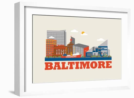 City Living Baltimore Natural-null-Framed Art Print