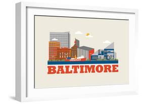City Living Baltimore Natural-null-Framed Art Print