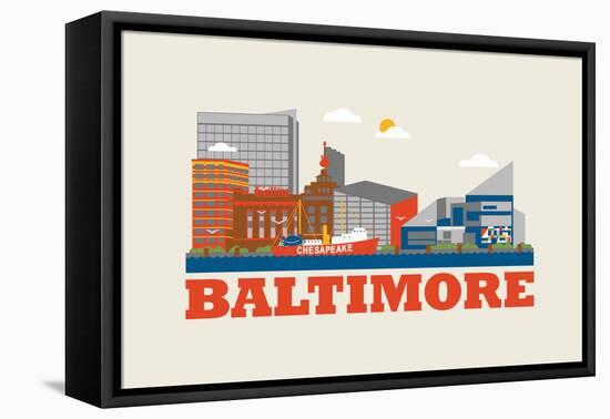 City Living Baltimore Natural-null-Framed Stretched Canvas