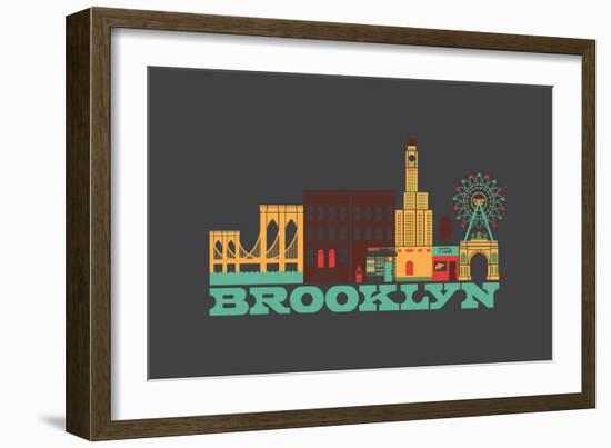 City Living Brooklyn Asphalt-null-Framed Art Print