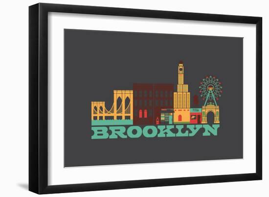 City Living Brooklyn Asphalt-null-Framed Art Print
