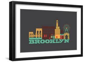 City Living Brooklyn Asphalt-null-Framed Art Print