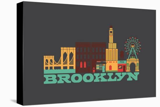 City Living Brooklyn Asphalt-null-Stretched Canvas