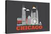 City Living Chicago Asphalt-null-Stretched Canvas