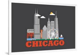 City Living Chicago Asphalt-null-Framed Art Print