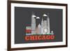 City Living Chicago Asphalt-null-Framed Art Print
