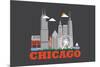 City Living Chicago Asphalt-null-Mounted Art Print