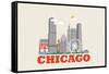 City Living Chicago Natural-null-Framed Stretched Canvas