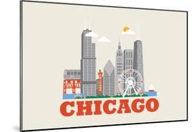 City Living Chicago Natural-null-Mounted Art Print