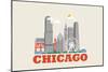 City Living Chicago Natural-null-Mounted Premium Giclee Print